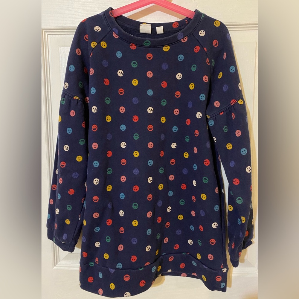 Gap Kids Girls Smiley Face Tunic Top Sweatshirt Large